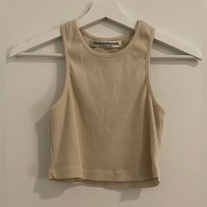 sustainably made cropped tank from foundationals 🤍🤎